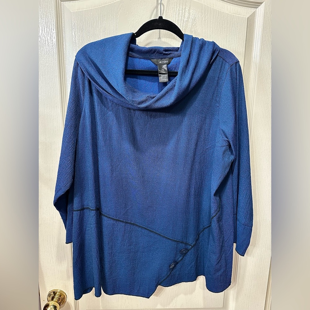 Ali Miles Deep Blue Knit Top